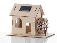 This delightful wooden model of a working watermill makes an engaging demonstration of solar power. Once these kits are slotted together (no gluing needed) the wooden wheel will start to spin when the model is placed in sunlight. Leave it in its natural wood state or fetch your paint pots & brushes and have fun decorating it!