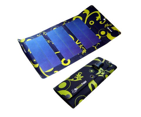 A foldable solar charger, this item will quickly charge your handheld electronic devices through their USB port. With the high performance solar panels under direct sunlight, just 3 to 4 hours of sunlight are enough to charge most of your portable devices.It is water resistant, lightweight and very portable. It weights only 145g and when folded it will easily fit in your bag.